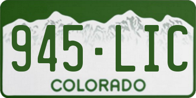 CO license plate 945LIC
