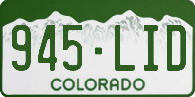 CO license plate 945LID