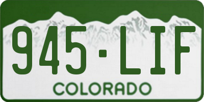 CO license plate 945LIF
