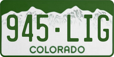 CO license plate 945LIG