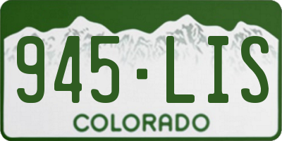CO license plate 945LIS
