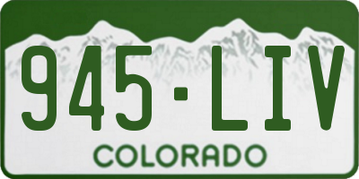CO license plate 945LIV