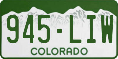 CO license plate 945LIW