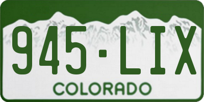 CO license plate 945LIX