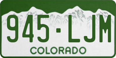 CO license plate 945LJM