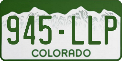 CO license plate 945LLP