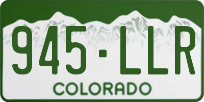 CO license plate 945LLR