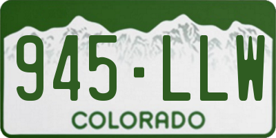 CO license plate 945LLW