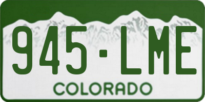 CO license plate 945LME