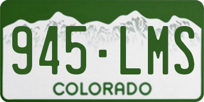 CO license plate 945LMS