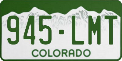 CO license plate 945LMT