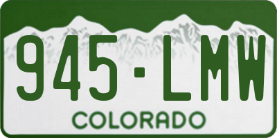 CO license plate 945LMW