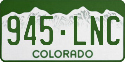 CO license plate 945LNC