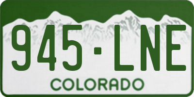 CO license plate 945LNE