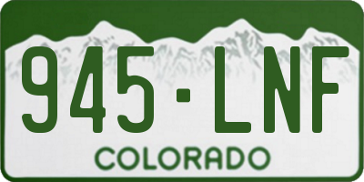 CO license plate 945LNF