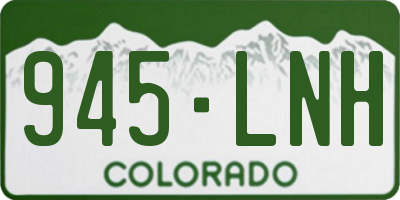 CO license plate 945LNH