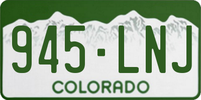 CO license plate 945LNJ