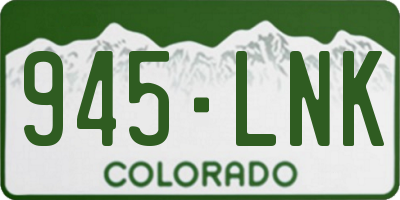 CO license plate 945LNK