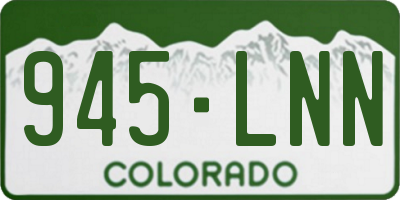 CO license plate 945LNN