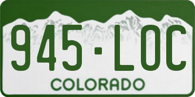 CO license plate 945LOC