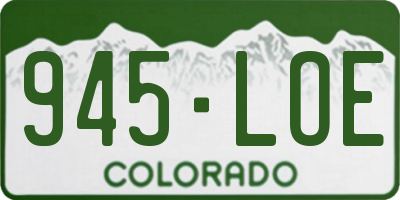 CO license plate 945LOE