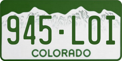 CO license plate 945LOI