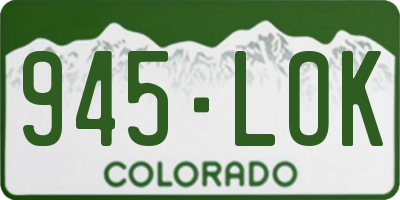 CO license plate 945LOK