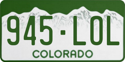 CO license plate 945LOL