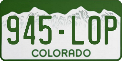CO license plate 945LOP