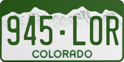 CO license plate 945LOR