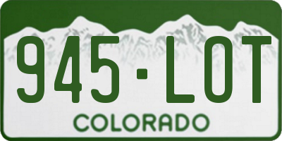 CO license plate 945LOT
