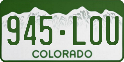 CO license plate 945LOU