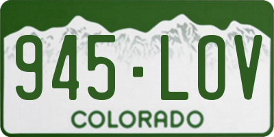 CO license plate 945LOV