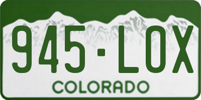CO license plate 945LOX