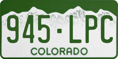 CO license plate 945LPC