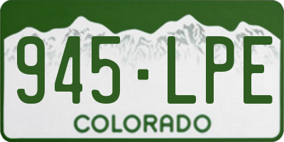 CO license plate 945LPE