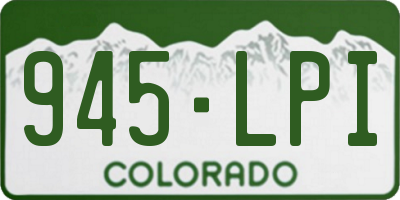 CO license plate 945LPI