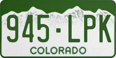 CO license plate 945LPK
