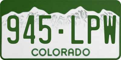 CO license plate 945LPW