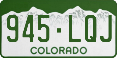 CO license plate 945LQJ