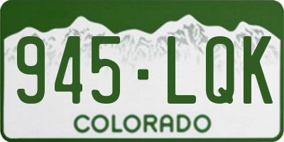 CO license plate 945LQK
