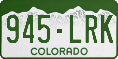 CO license plate 945LRK