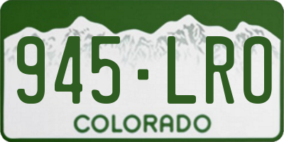 CO license plate 945LRO