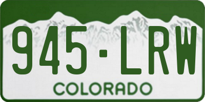 CO license plate 945LRW