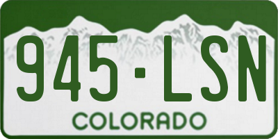 CO license plate 945LSN
