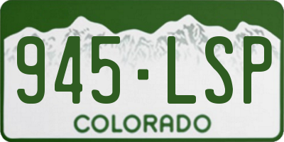 CO license plate 945LSP