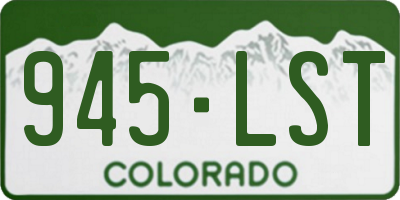 CO license plate 945LST