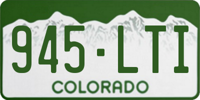 CO license plate 945LTI