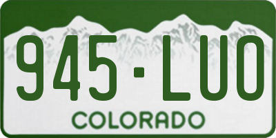 CO license plate 945LUO