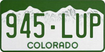 CO license plate 945LUP